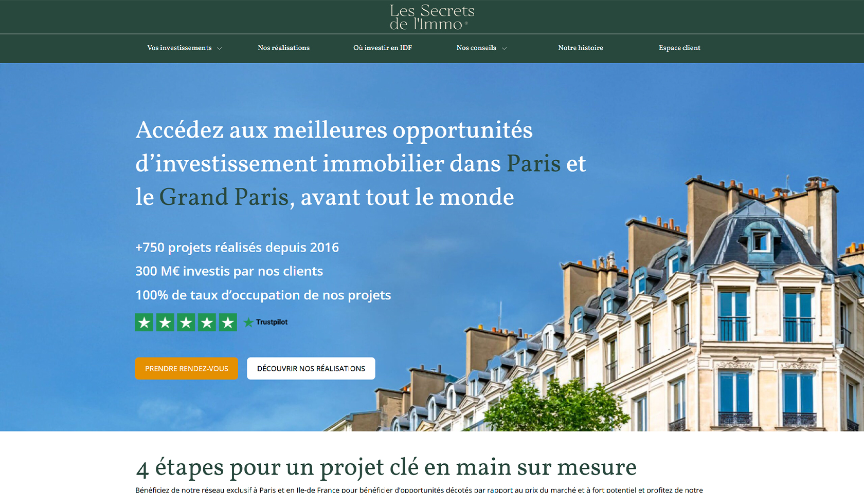 Capture du site Les Secrets de l'Immo