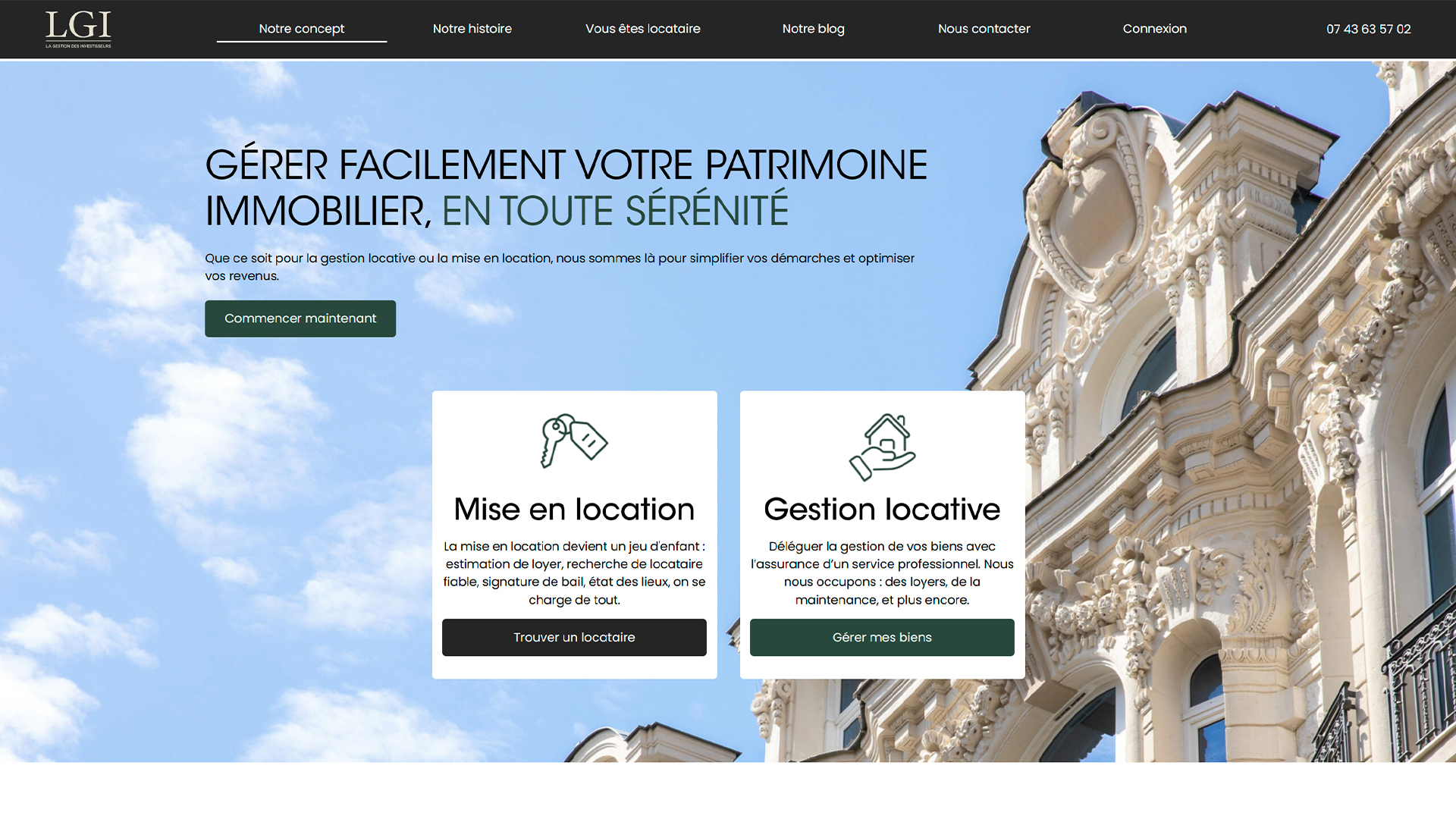 Capture du site LGI
